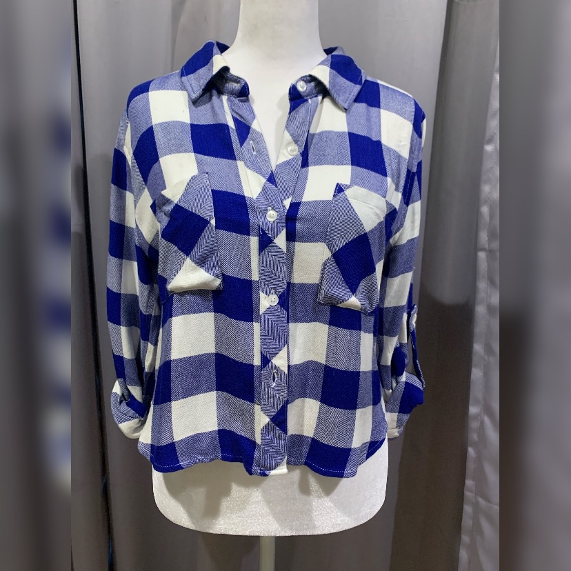 Checker Crop Button Down